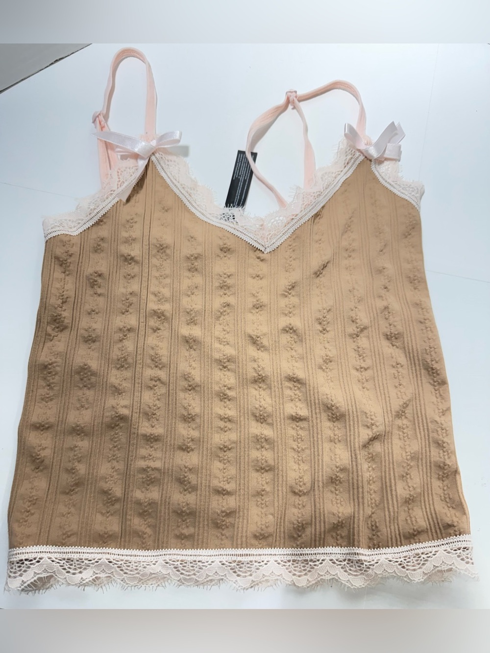 Urban outfitters Coquette dollette soft girl cami w/ eyelash trim out from under